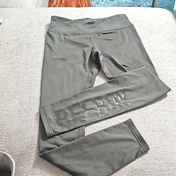 Reebok training Leggings High Waisted Slate green size small - Picture 1 of 10